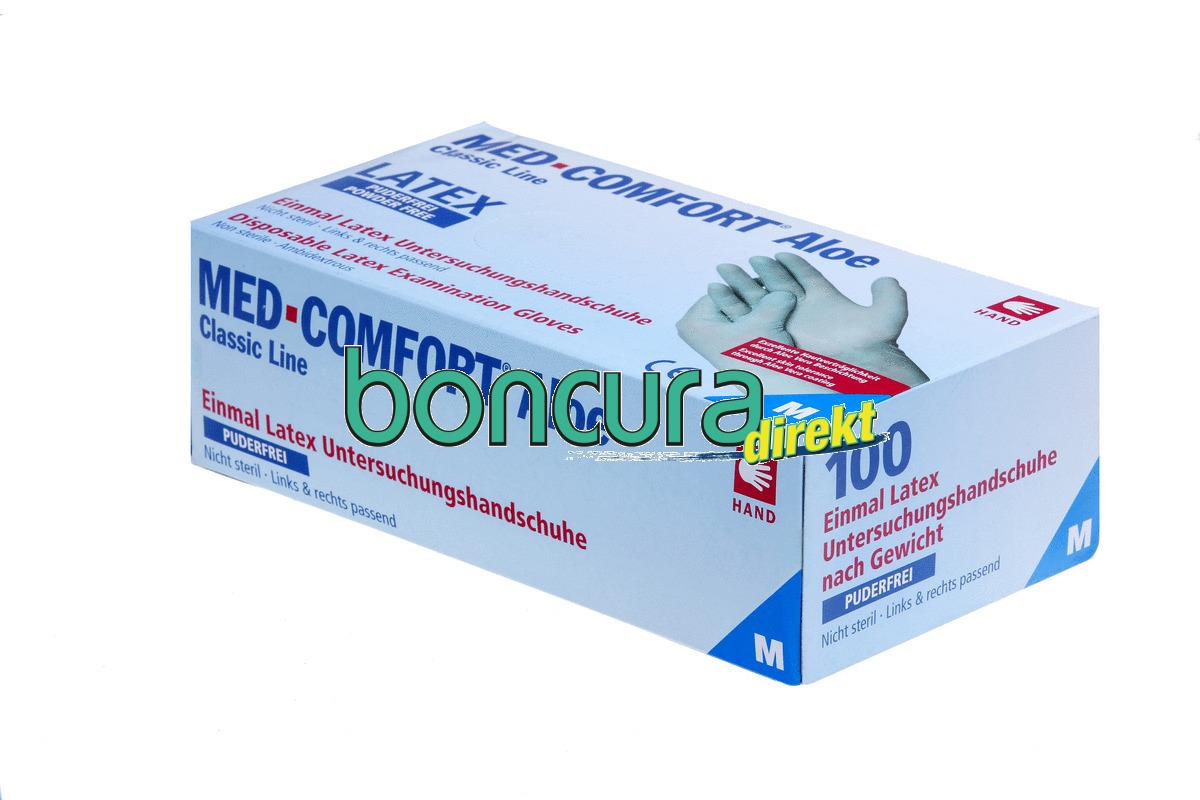Einmalhandschuhe Latex, puderfrei MED COMFORT ALOE