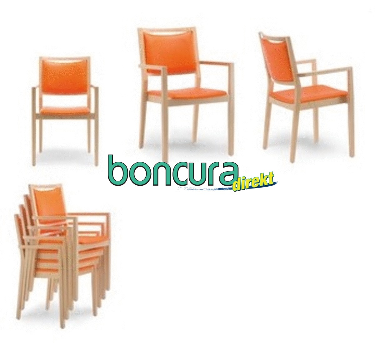 Armlehnenstuhl, Modell: Sunny Sitz und Rücken: Gepolstert / Mit Griffmulde