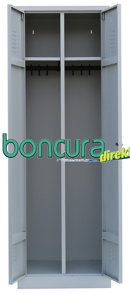 Stahl-Spind / Umkleideschrank Doppelabteil durch mittig schließende Türen
