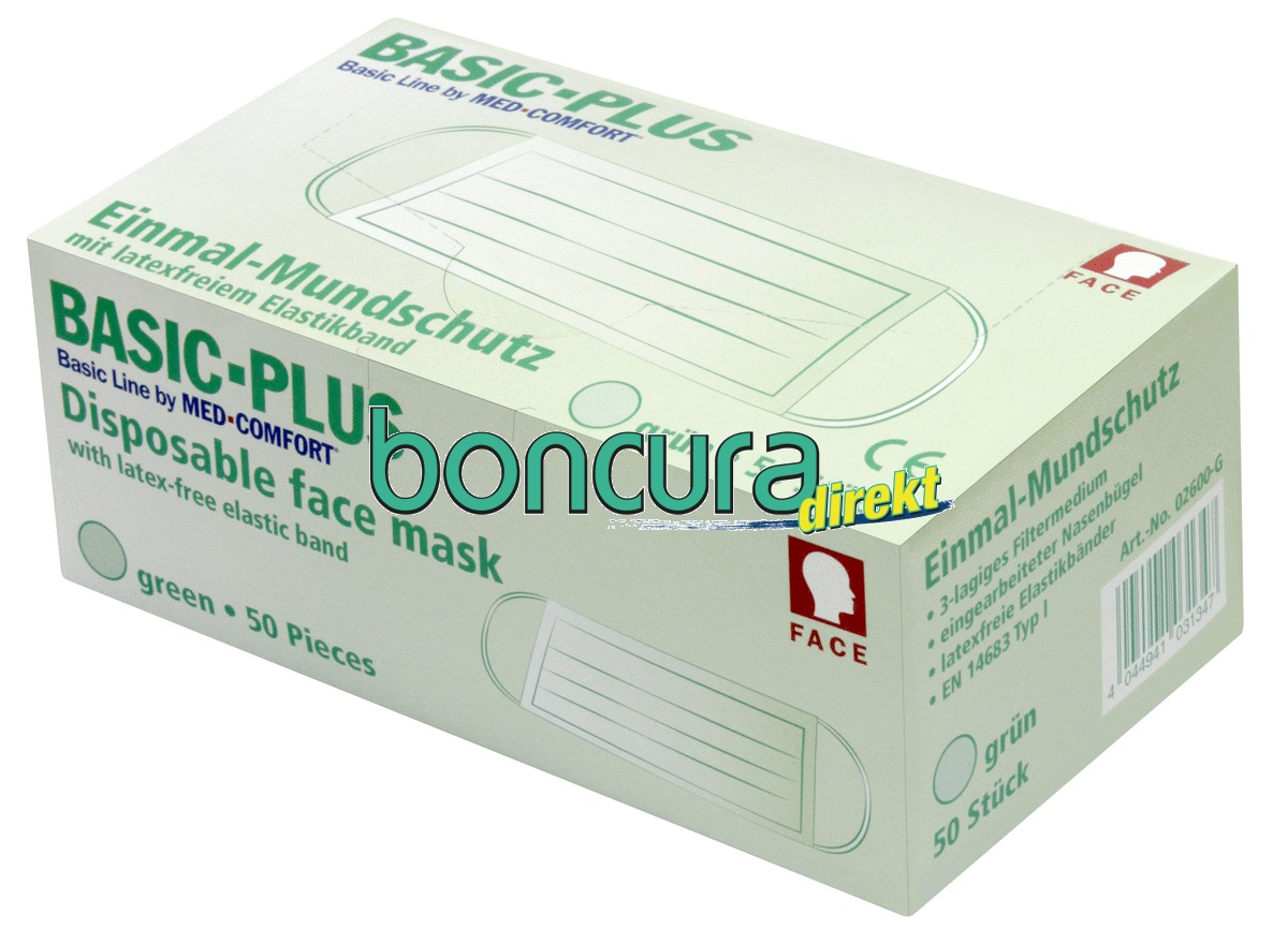 Mundschutz 3 - Lagig, Basic Plus Mit Elastikbogen