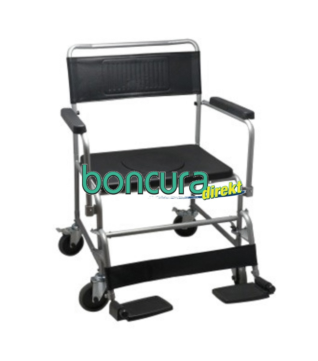 Toilettenstuhl XL, Belastbar bis 160 kg Fahrbar auf 4 Rollen