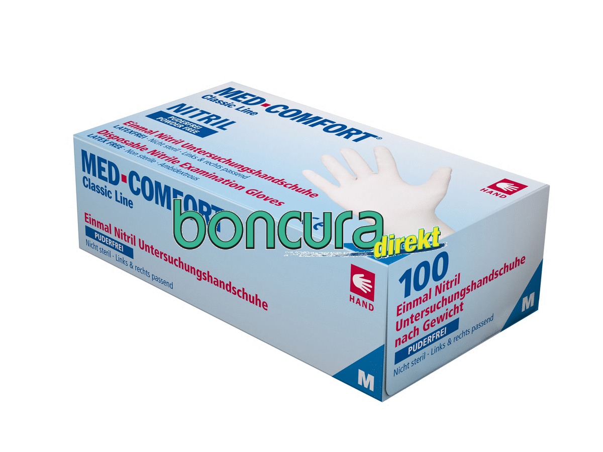 Einmalhandschuhe Nitril, puderfrei MED COMFORT, Farbe: Blau