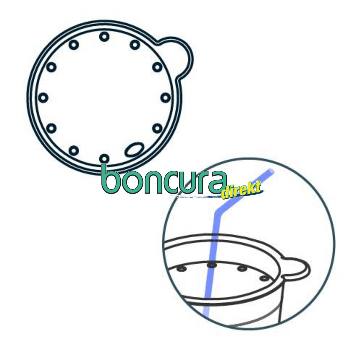 Trinkaufsatz 814, mit 12 Löchern | Transparent Für Becher: 206, 207, 805, 815, 816, 820, 905