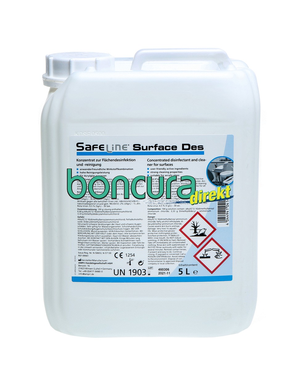 Flächendesinfektion Konzentrat Safeline Surface Des, 5 Liter Kanister
