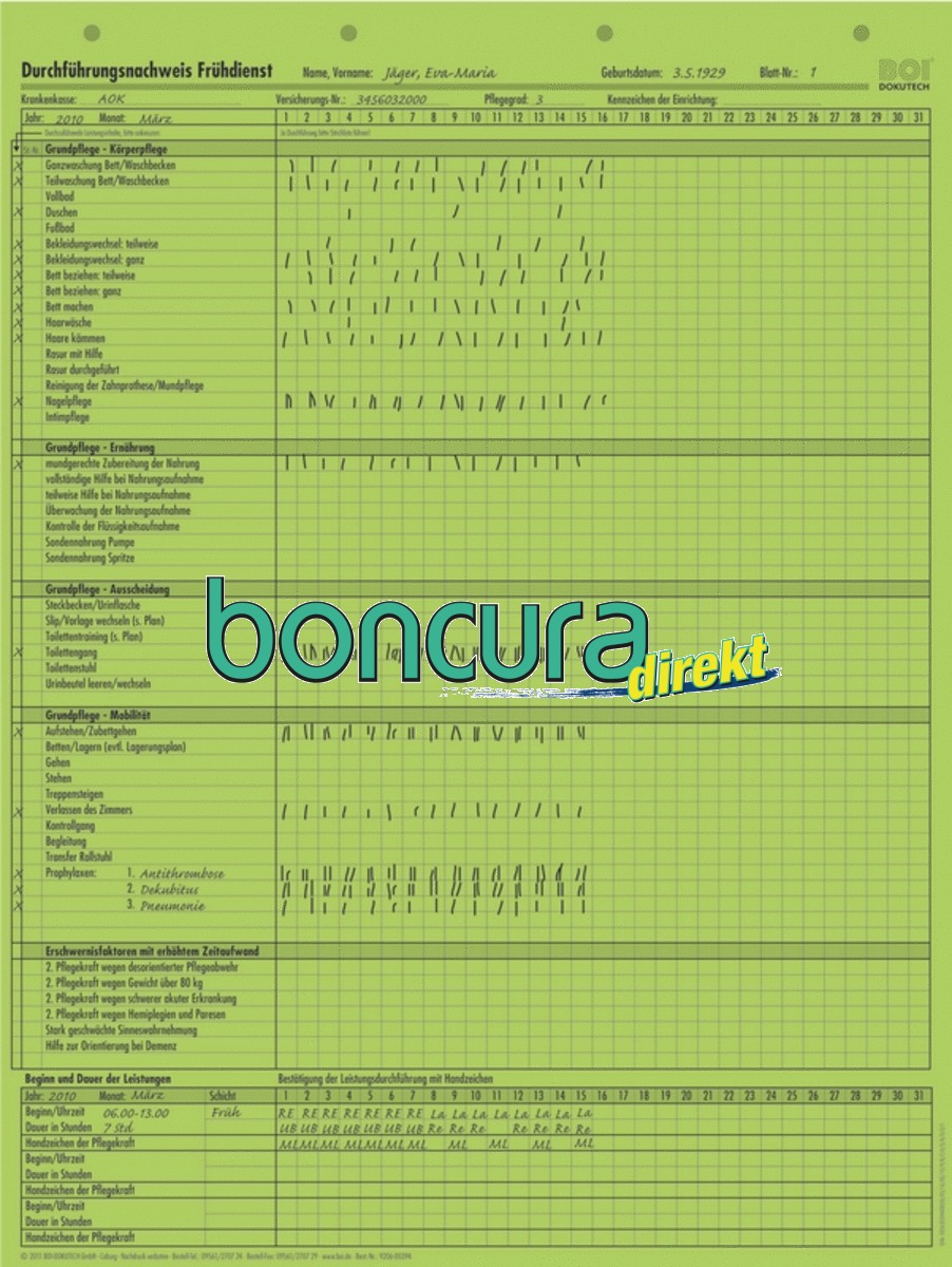 Durchführungsnachweis für Frühdienst