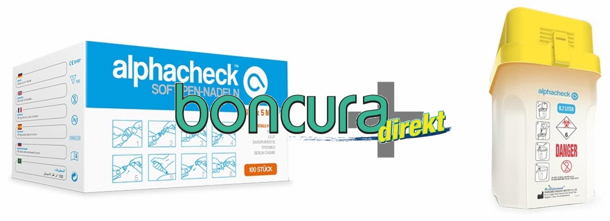 Alphacheck Soft Pen-Nadeln Set inkl. Entsorgungsbox 0,20 Ltr.
