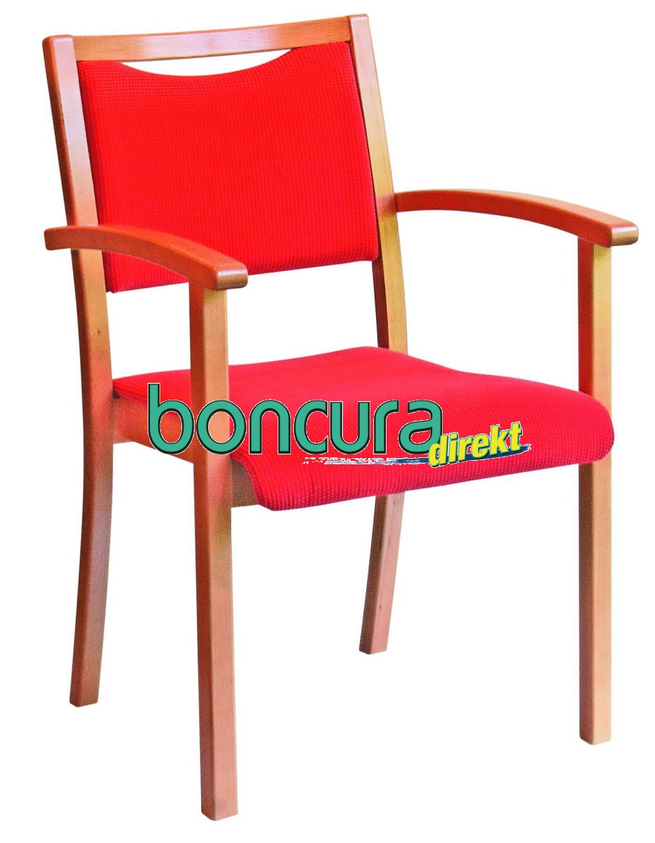 Armlehnenstuhl, Modell: Mona XP Sitz und Rücken: Gepolstert. Mit Griffmulde