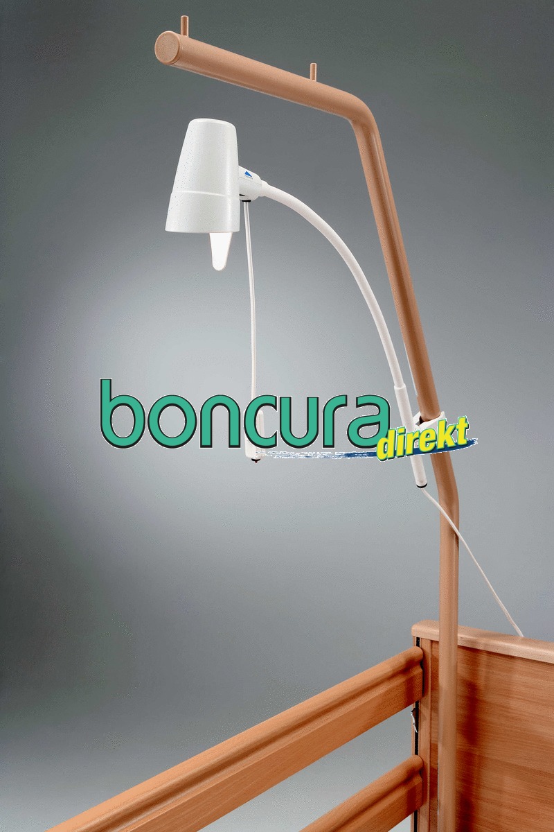 Leselampe für Pflegebett "Burmeier" zur Anbringung an vorhandenen Aufrichter
