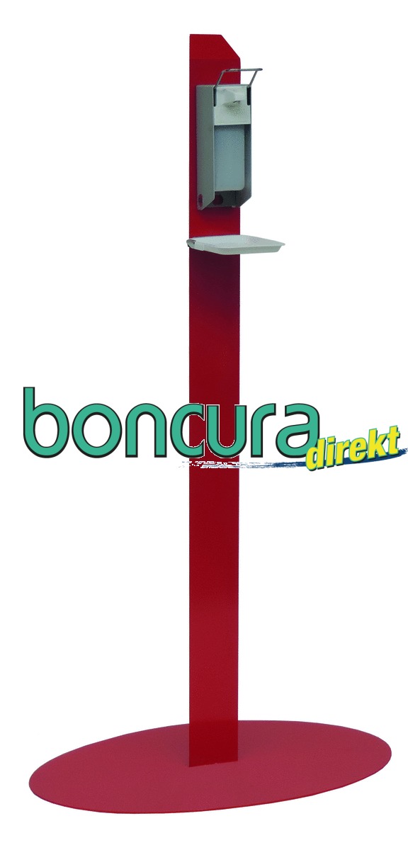Desinfektionsmittelsäule "Desicenter" Farbige, pulverbeschichtete Oberfläche