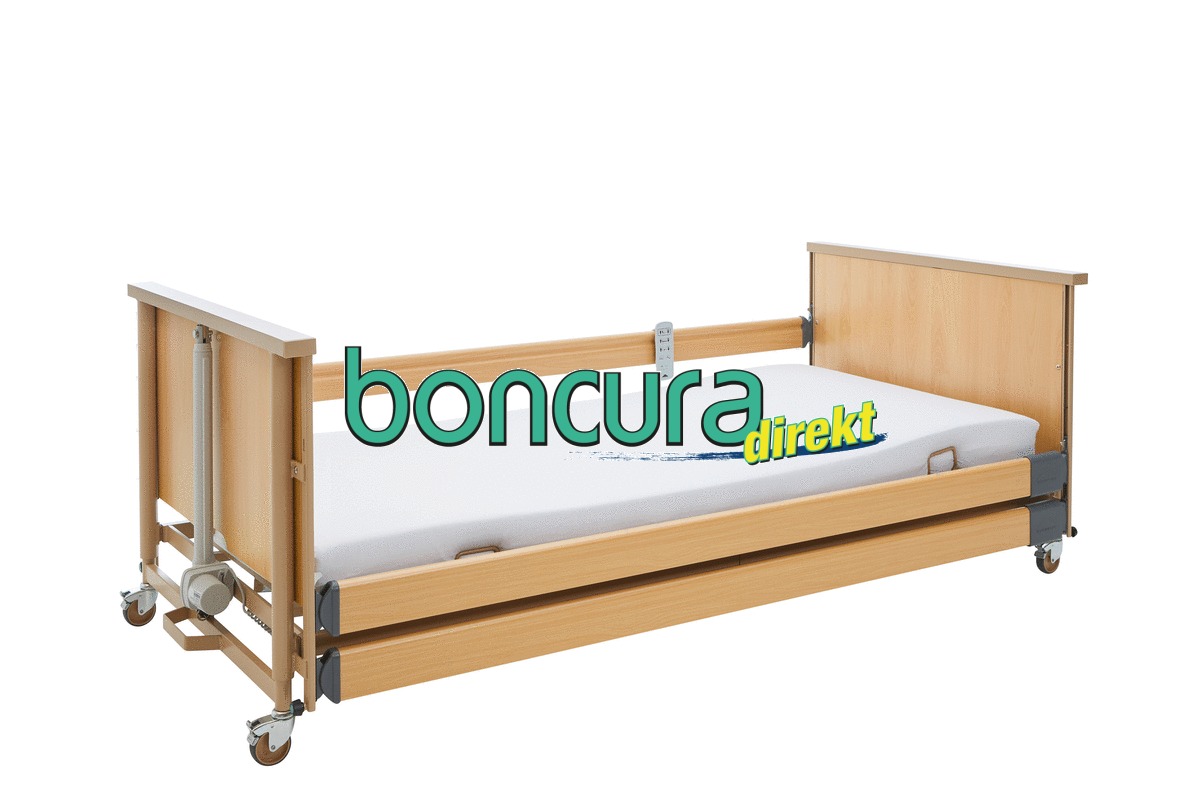 Heimpflegebett, Modell: Dali - low-entry mit Holzliegefläche 90 x 200 cm
