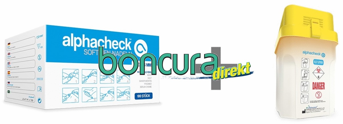 Alphacheck Soft Pen-Nadeln Set inkl. Entsorgungsbox 0,20 Ltr.