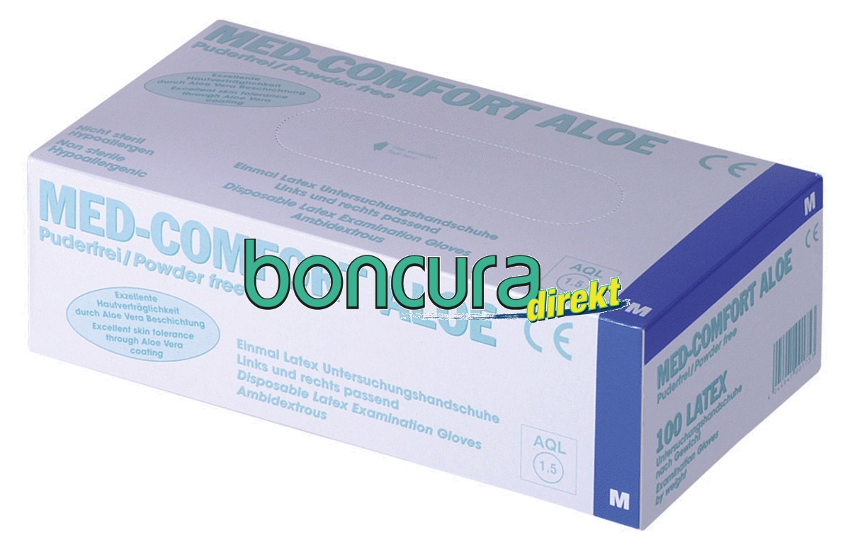 Einmalhandschuhe Latex, puderfrei MED COMFORT ALOE